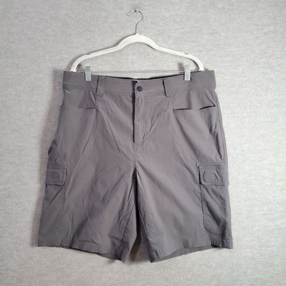 Orvis Men Shorts 36 Gray Cargo Pockets High Rise Nylon‎ Spandex Hiking 9" Inseam